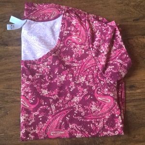 Lularoe medium classic tee red floral